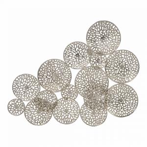 Wanddecoratie Shine zilver met glitter 129x91 cm